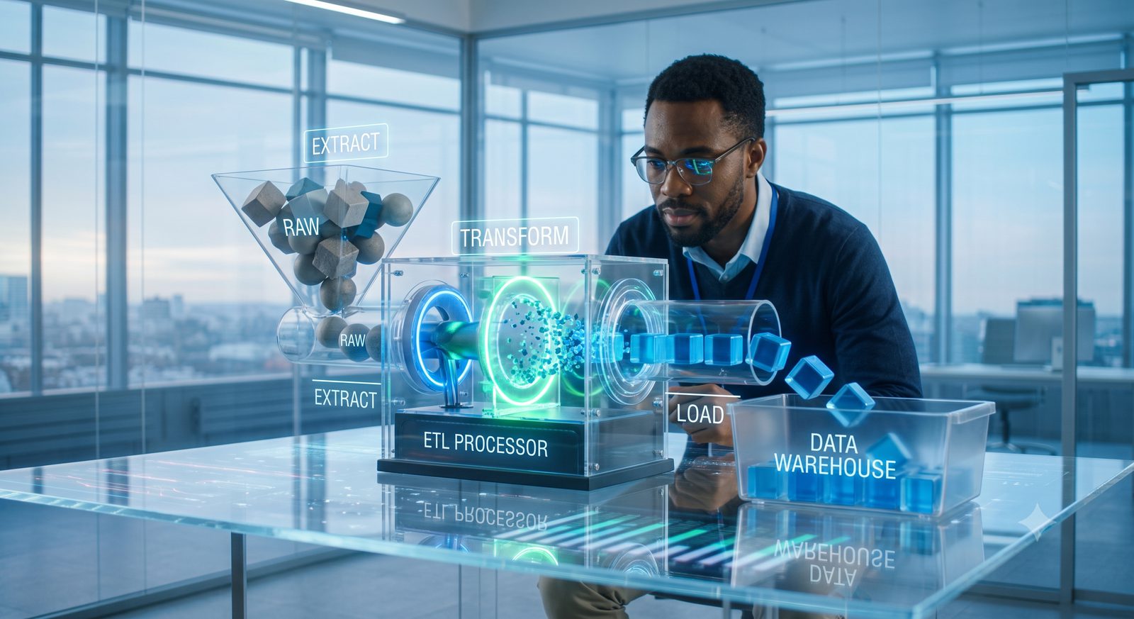 Extract, transform and load process feeding a data warehouse